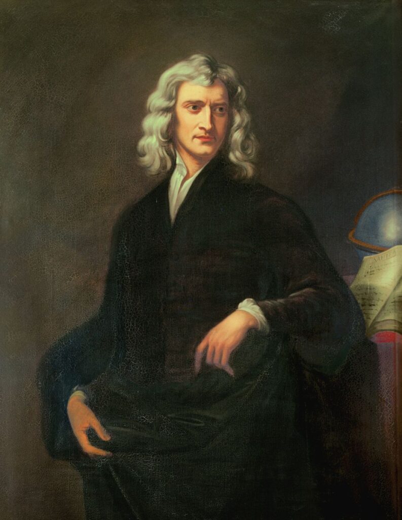 Drawing Portrait Sir Isaac Newton English Mathematician Scientist -  SuperStock