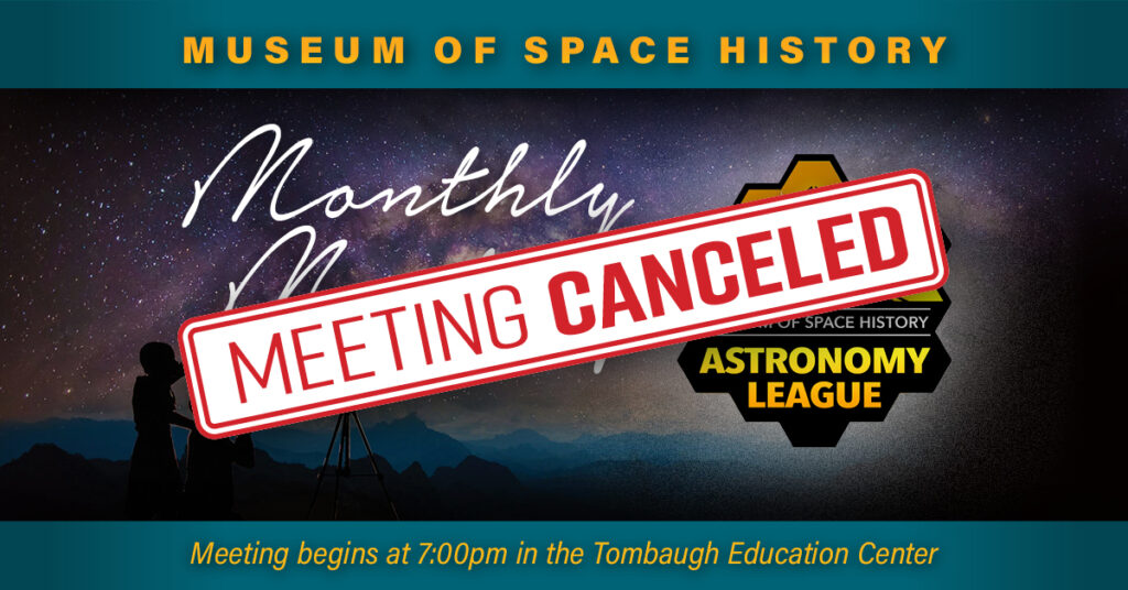 Astronomy League Meeting Canceled