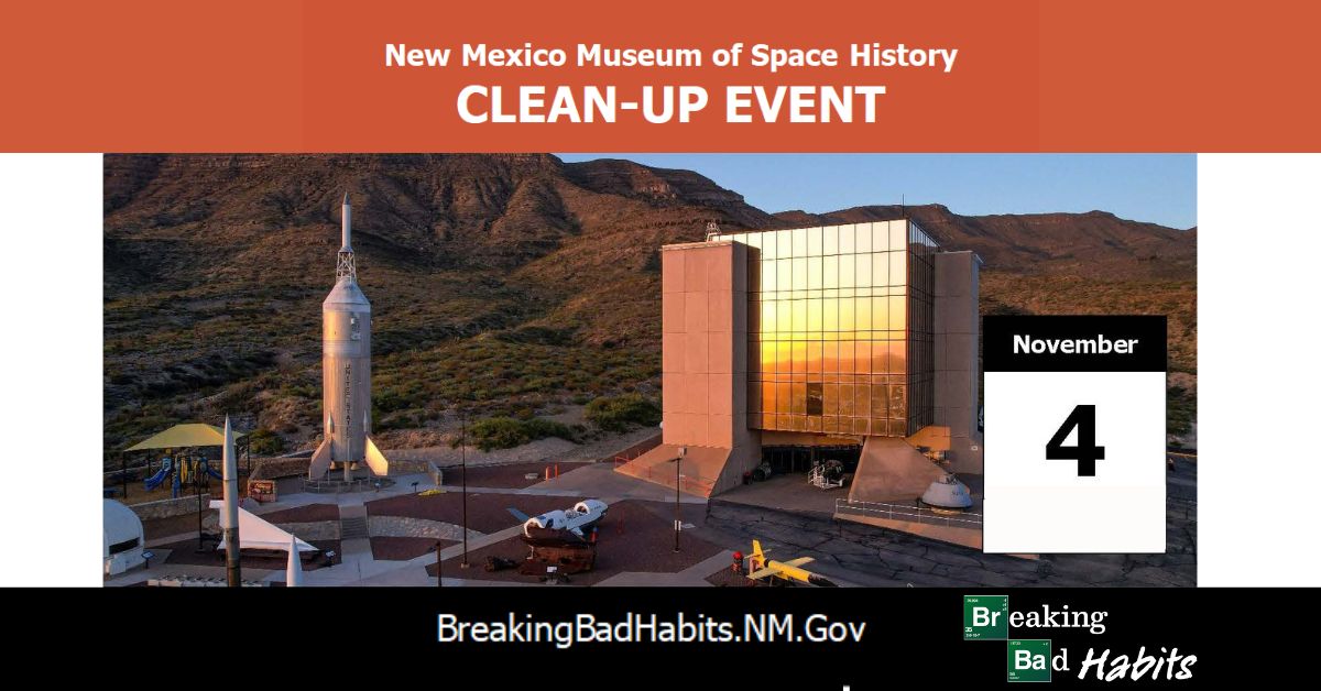 Clean up day Nov. 4 picture of the museum building and rocket park and Calendar date Nov. 4